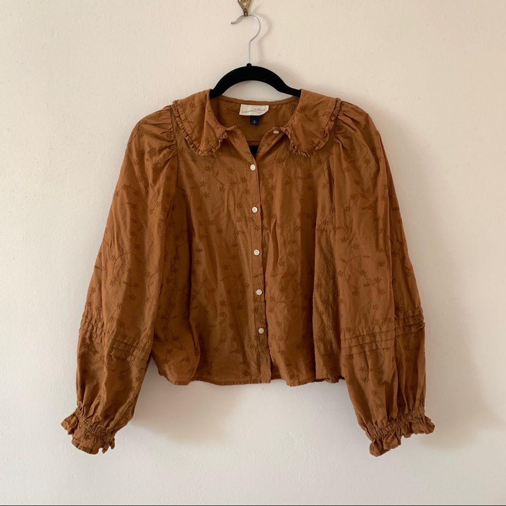 Puff sleeve Peter Pan collar prairie blouse